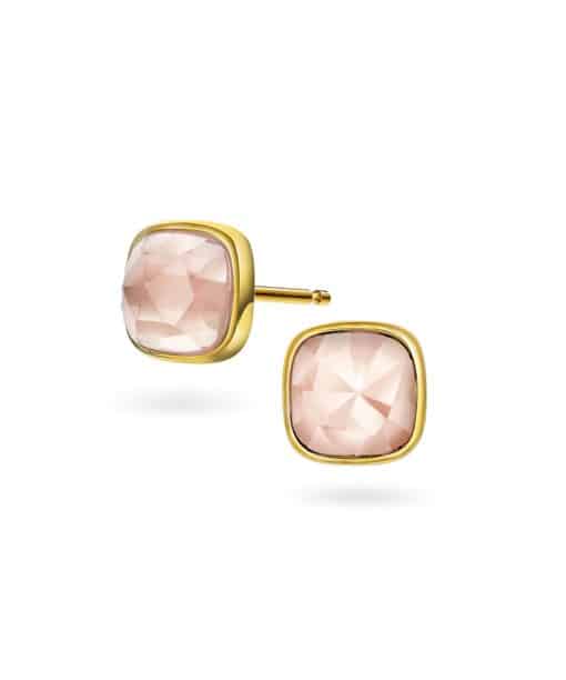 Øredobber i sølv med rosa opal KJÆRLIGHET