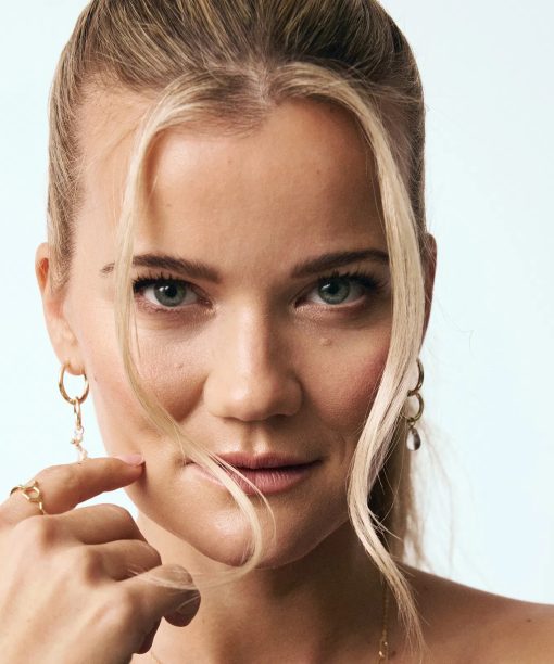 Alternative view of Hooked øreringer i 925 forgylt sølv