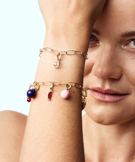 Alternative view of Blue Bloom charm i 925 forgylt sølv