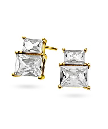 Pan Jewelry - Spotlight øredobber i 925 forgylt sølv