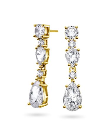 Pan Jewelry - Diva Drop øredobber i 925 forgylt sølv