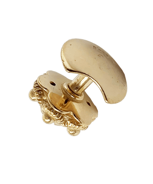 Alternative view of Halsknapp Fana med raud stein og stolpe, forgylt