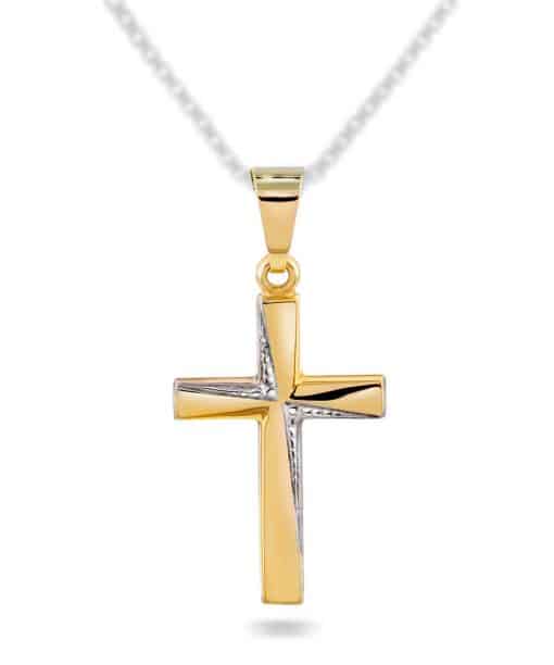 Korssmykke i gult gull 25,5mm