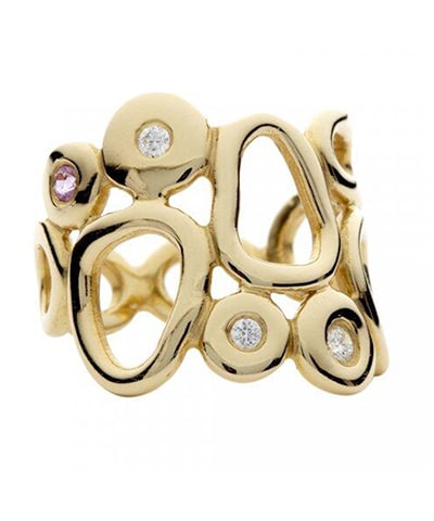 Lene Visholm Ring 0.11ct Wsi rosa Safir 585