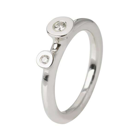 Lene Visholm Ring 0.07ct Wsi hvit 585