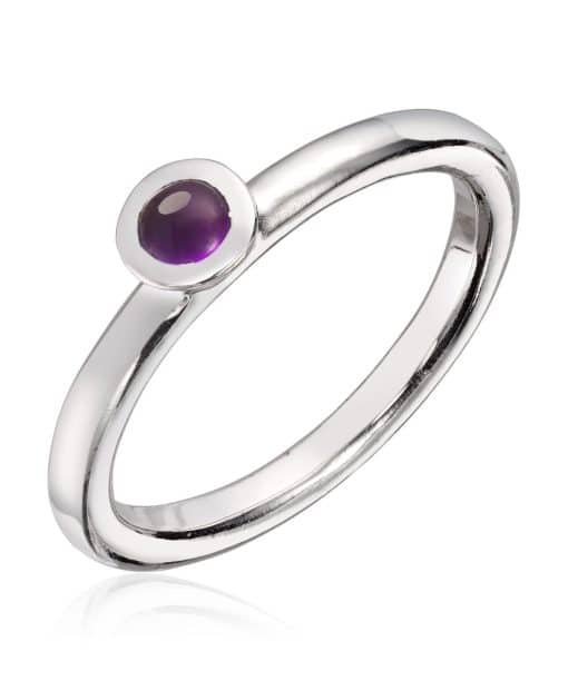 Lene Visholm Ring Ametyst hvit 585