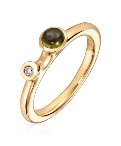 Lene Visholm Ring 0.02ct Wsi grønn turmalin 585