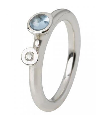 Lene Visholm Ring 0.02ct Wsi topas hvit 585