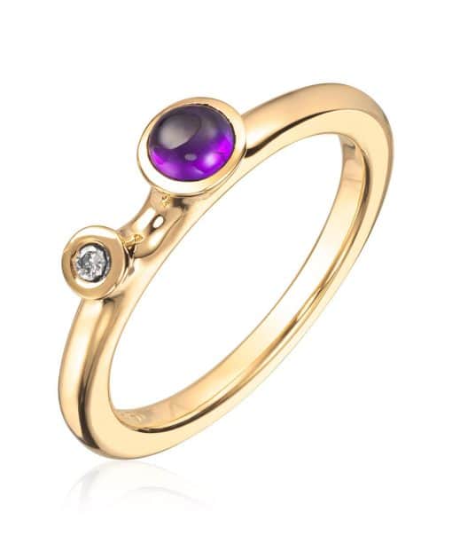 Lene Visholm Ring 0,02ct Wsi ametyst 585