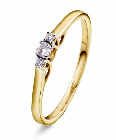 Emma Ring i Gult gull med Diamanter 0.08ct