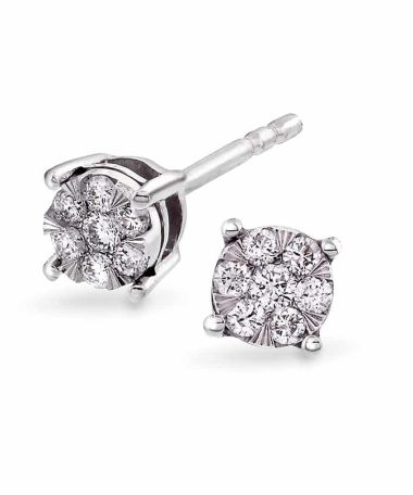Øredobber i Hvittgull med diamanter 0.15ct