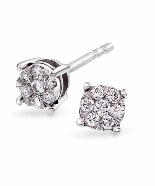 Øredobber i Hvittgull med diamanter 0.15ct