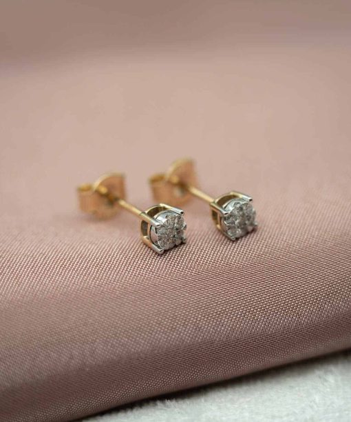 Alternative view of Øredobber i Gull med Diamant 0.15ct - Varenr: 56895