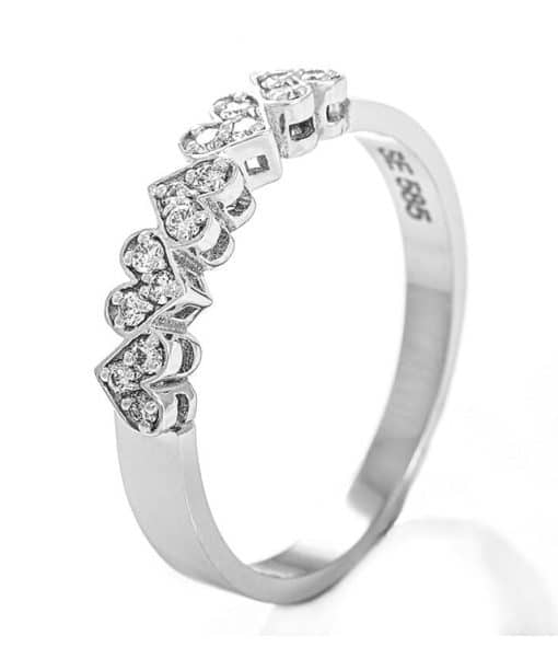 Ring hjerte 0,15ct Wsi hv 585