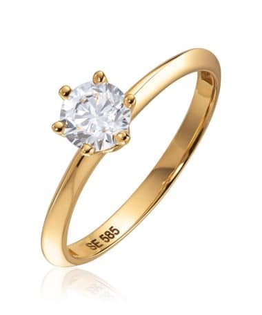 Ring Solitær "0,50" Cz 585