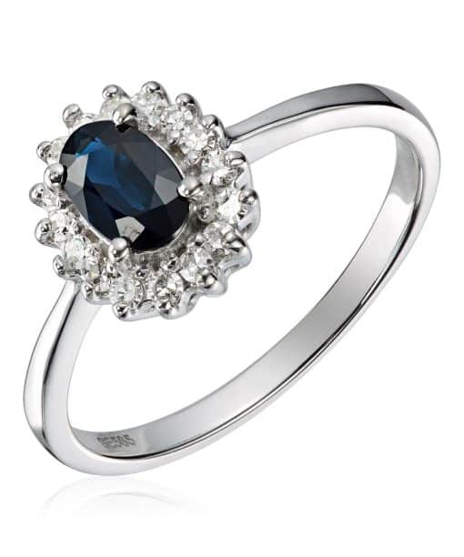 Ring Rosett 0,16ct WSI Safir Hv 585