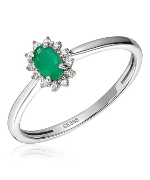 Ring Rosett 0,04ct WSI Smaragd Hv 585