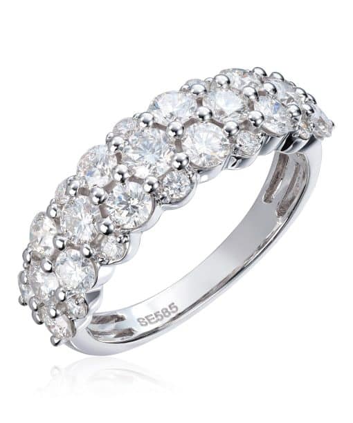 Ring med tilsammen 1,63ct TWSI i hvitt gull