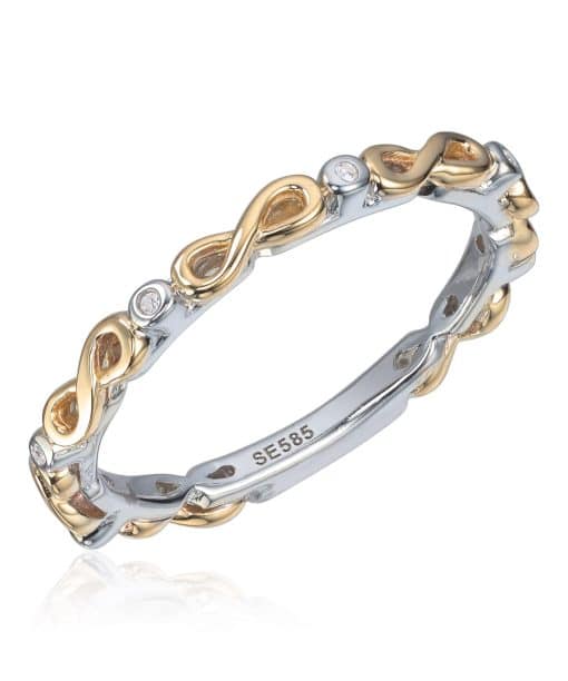Ring Evighetstegn i to-farget 14K gull med 0,01ct WSI diamanter