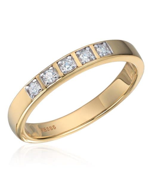 Ring 14K gull med 0,10ct WSI diamanter