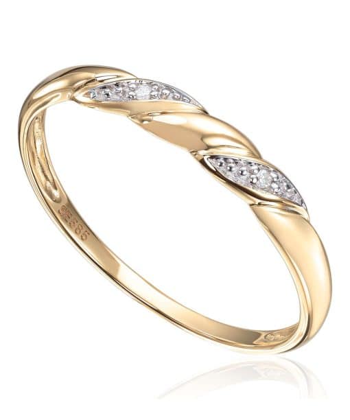 Ring i 14K gult gull med 0,01ct WSI diamant