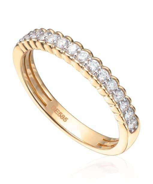 Ring diamanter 0,25ct WSI i gult gull