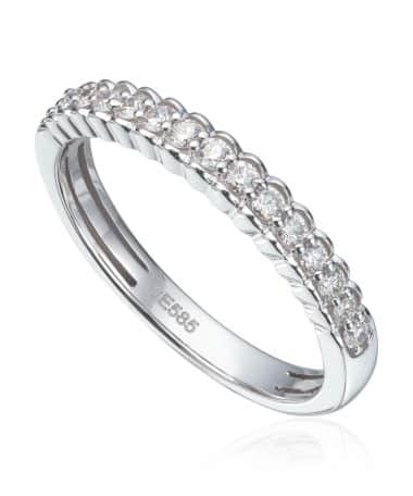 Ring diamanter 0,25ct WSI i hvitt gull