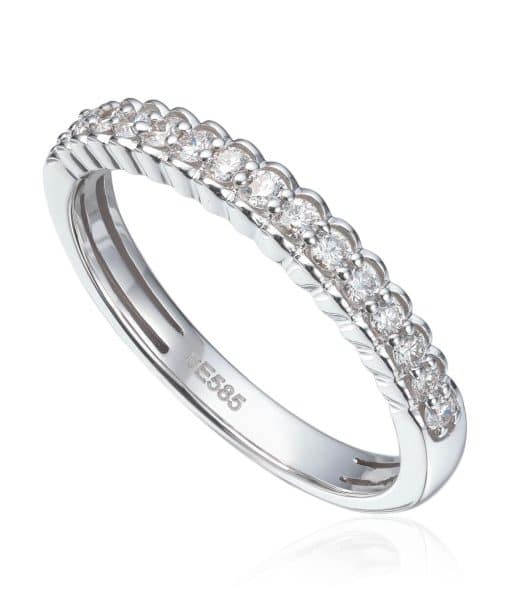 Ring diamanter 0,25ct WSI i hvitt gull