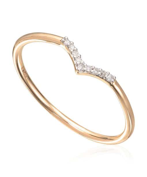 Ring i 14K gult gull med 0,07ct WSI diamant