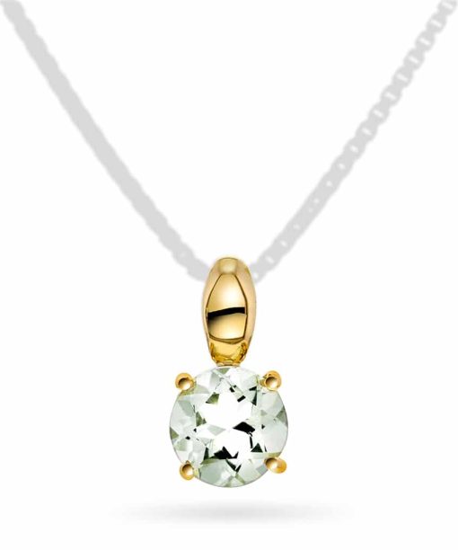 Pan Jewelry - Anheng i gull med grønn ametyst - 59058