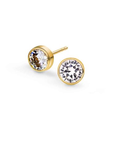 Pan Jewelry Øredobber i gull med zirkonia 4mm