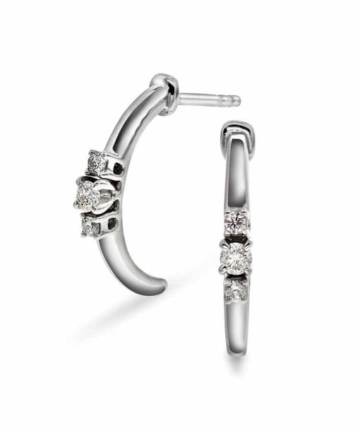 Emma Øredobber i Hvittgull med Diamanter 0.12ct