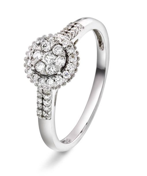 Ring i Hvittgull med diamanter 0.33ct