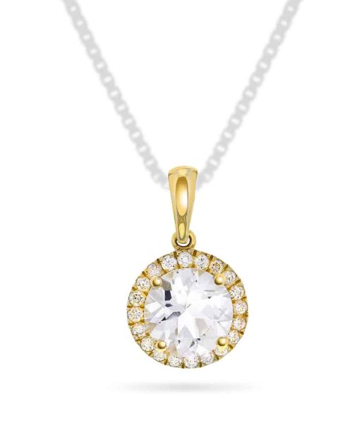 Anheng i gull med diamanter 0,12 ct WSI