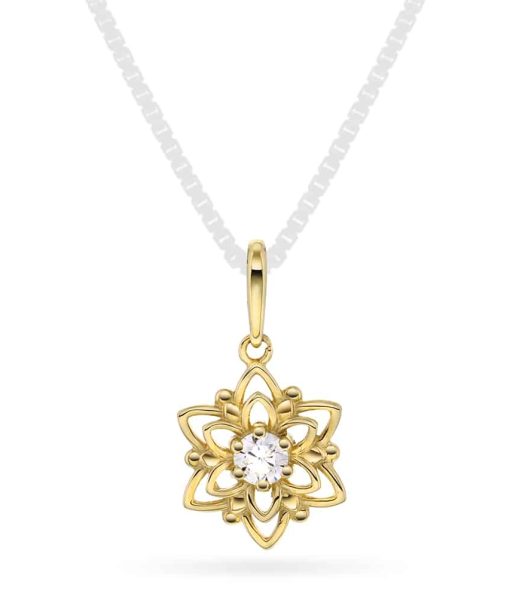 Anheng i gull med zirkonia