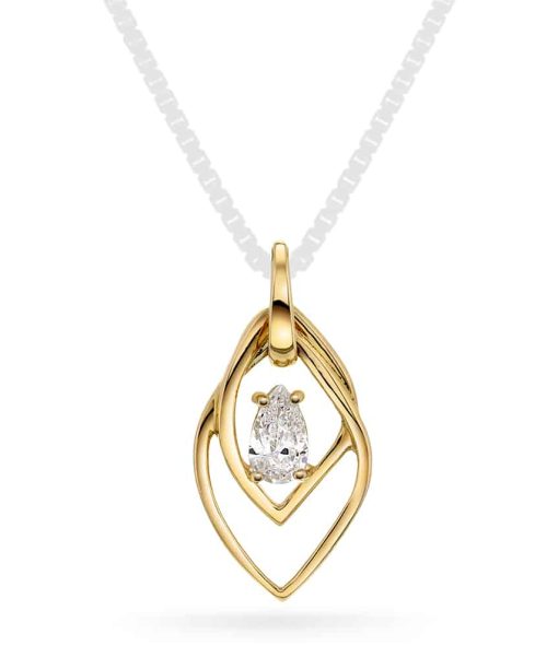 Anheng i gull med zirkonia