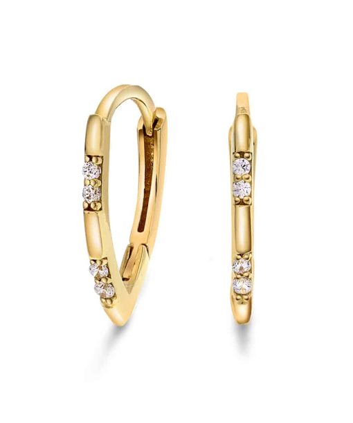 Øreringer i gull med zirkonia