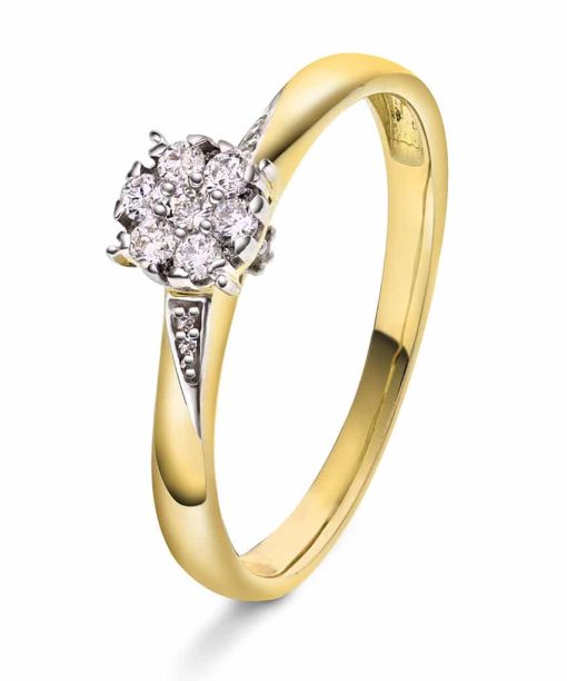 Ring i gull med diamanter 0,21 ct WP