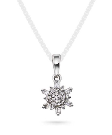 Anheng i gull med diamanter 0,08 ct wp