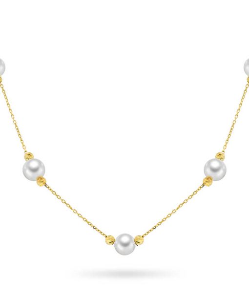 Smykke i gull med ferskvannsperler