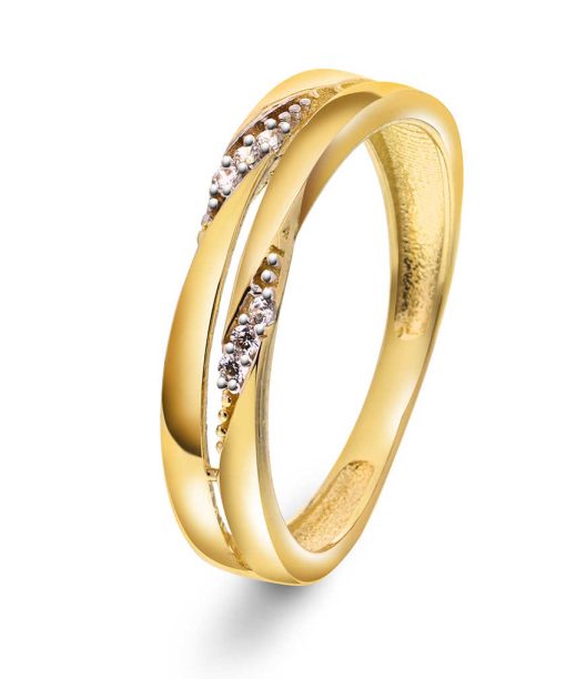 Ring i gull med zirkonia