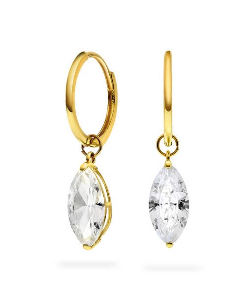 Ørering i gull med blank zirkonia