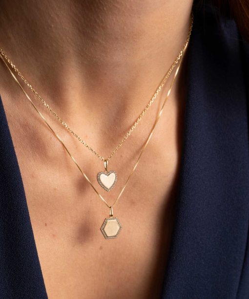 Alternative view of Anheng i gull med zirkonia hjerte