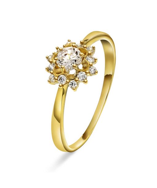 Ring i gull med zirkonia