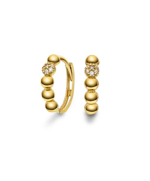 Øreringer i gull med zirkonia