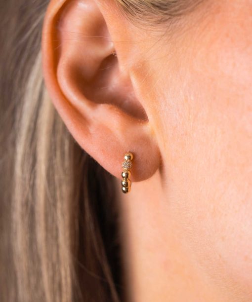 Alternative view of Øreringer i gull med zirkonia