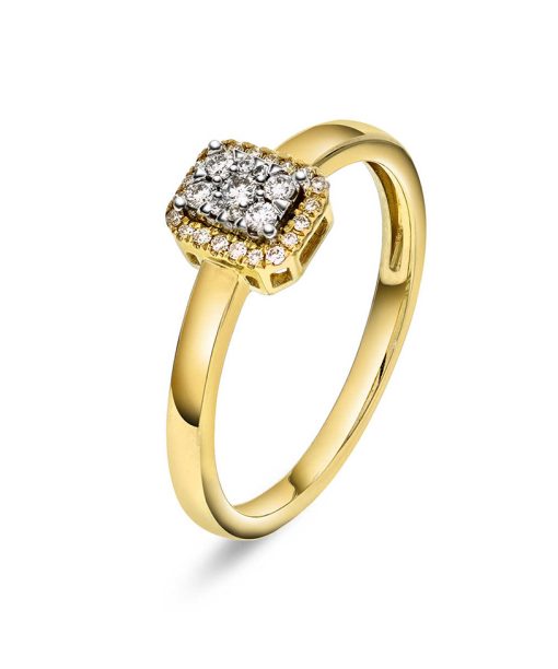 Ring i gull med diamanter 0,15 WP