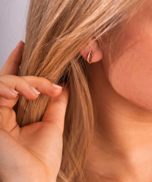 Alternative view of Øreringer i gull med zirkonia