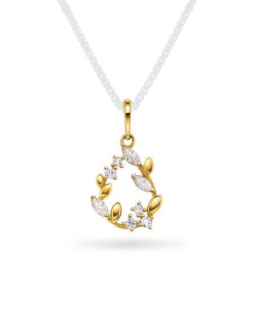 Anheng i gull med zirkonia