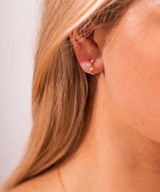 Alternative view of Øreringer i gull med zirkonia